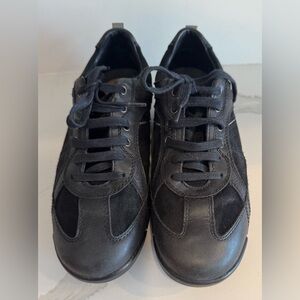 Geox Respira Italy Sneakers Shoes leather suede black laces office street 42/9